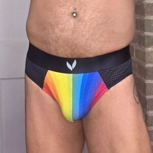 BUNNIES Rainbow Pouch Mesh Briefs - Black
